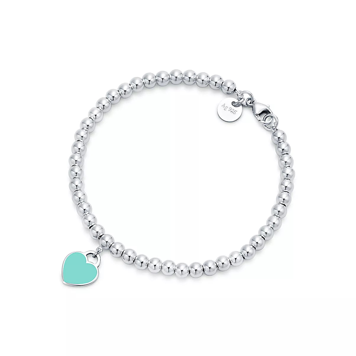 Tiffany Blue¨ Heart Tag Bead Bracelet in Silver, 4 mm