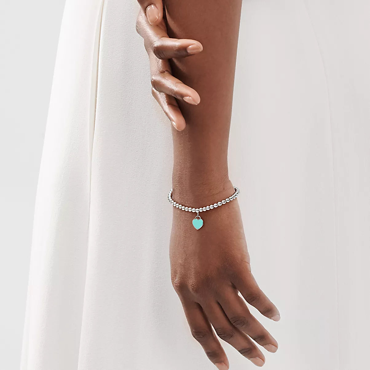 Tiffany Blue¨ Heart Tag Bead Bracelet in Silver, 4 mm