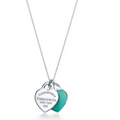 Double Heart Tag Pendant in Silver